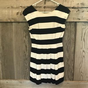 Black and white striped dress